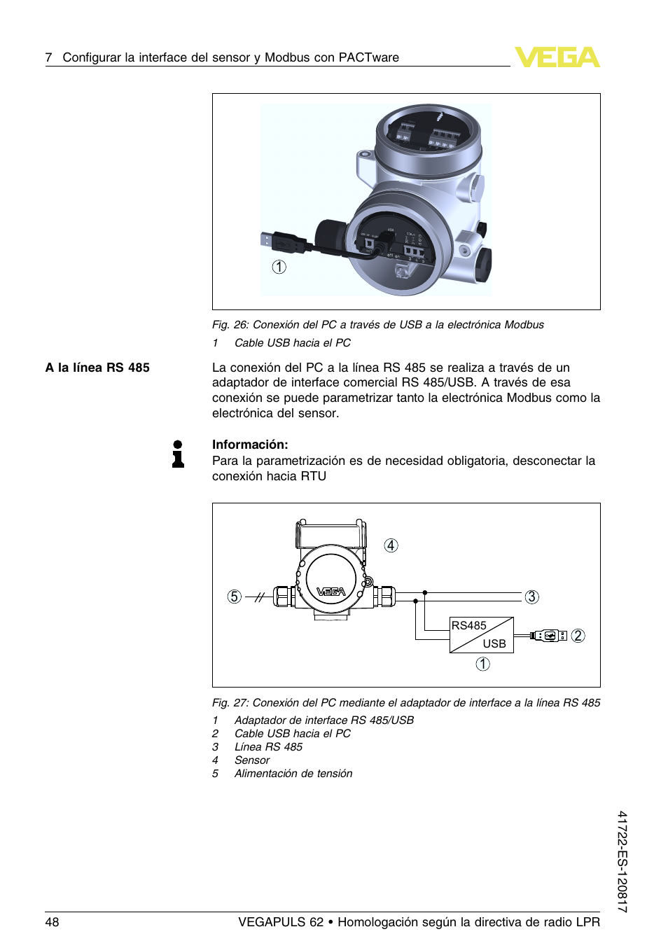 VEGA VEGAPULS 62 (≥ 2.0.0 - ≥ 4.0.0) Modbus and Levelmaster protocol Approval according to LPR radio standard User Manual | Page 48 / 100