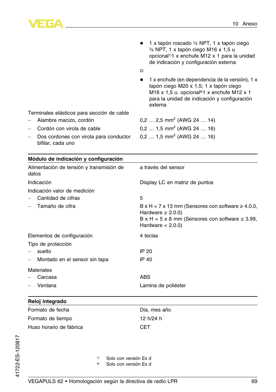 VEGA VEGAPULS 62 (≥ 2.0.0 - ≥ 4.0.0) Modbus and Levelmaster protocol Approval according to LPR radio standard User Manual | Page 69 / 100