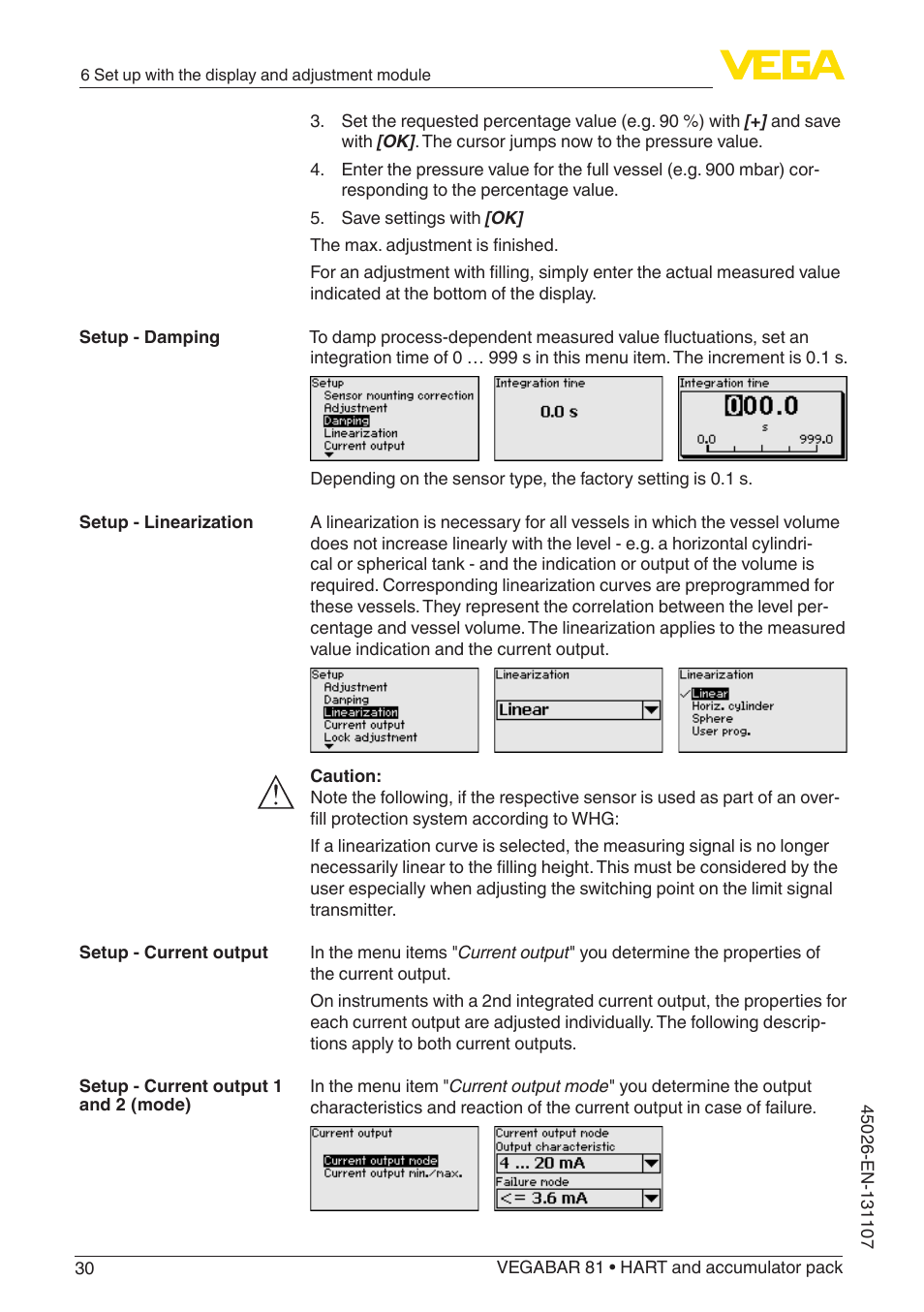 VEGA VEGABAR 81 HART and accumulator pack - Operating Instructions User Manual | Page 30 / 68