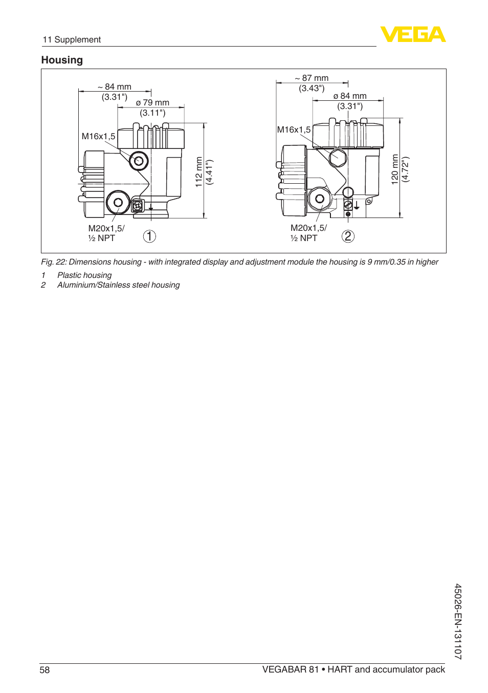 VEGA VEGABAR 81 HART and accumulator pack - Operating Instructions User Manual | Page 58 / 68