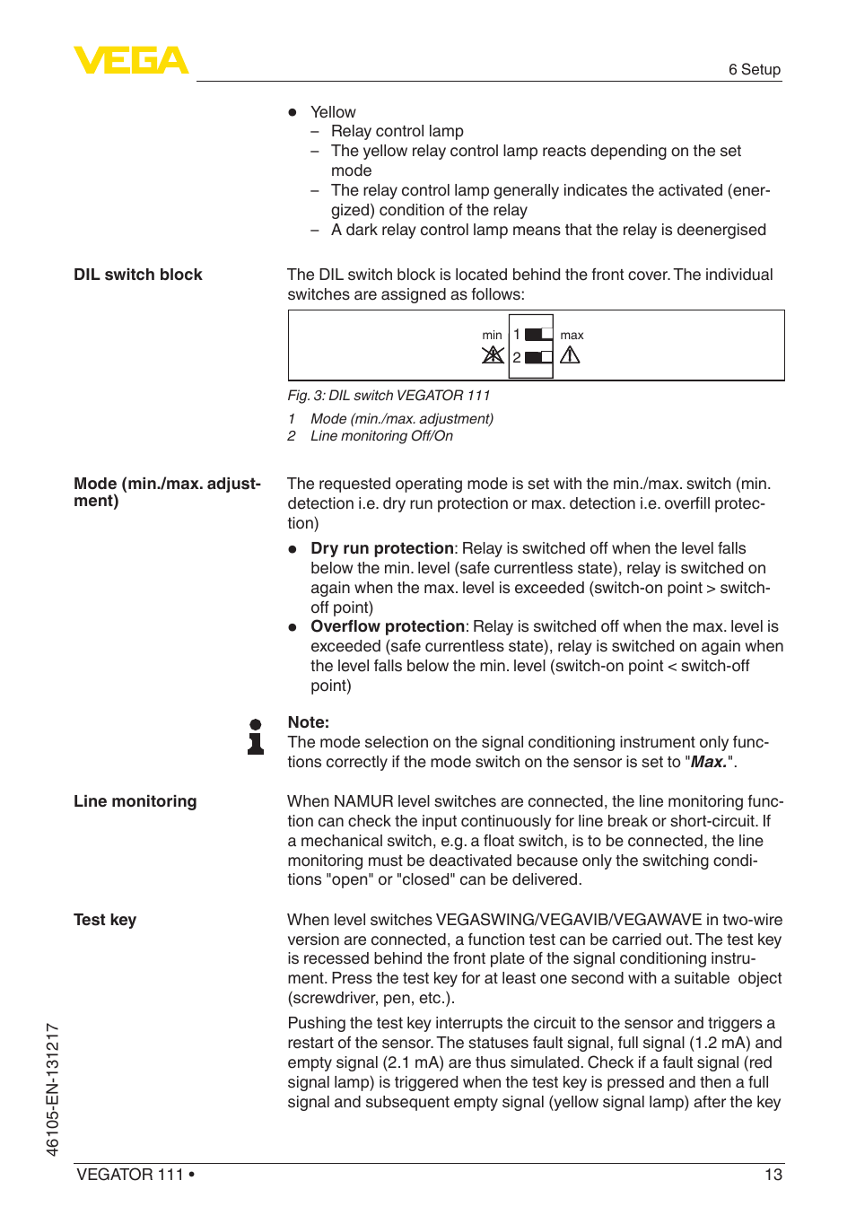 VEGA VEGATOR 111 User Manual | Page 13 / 24