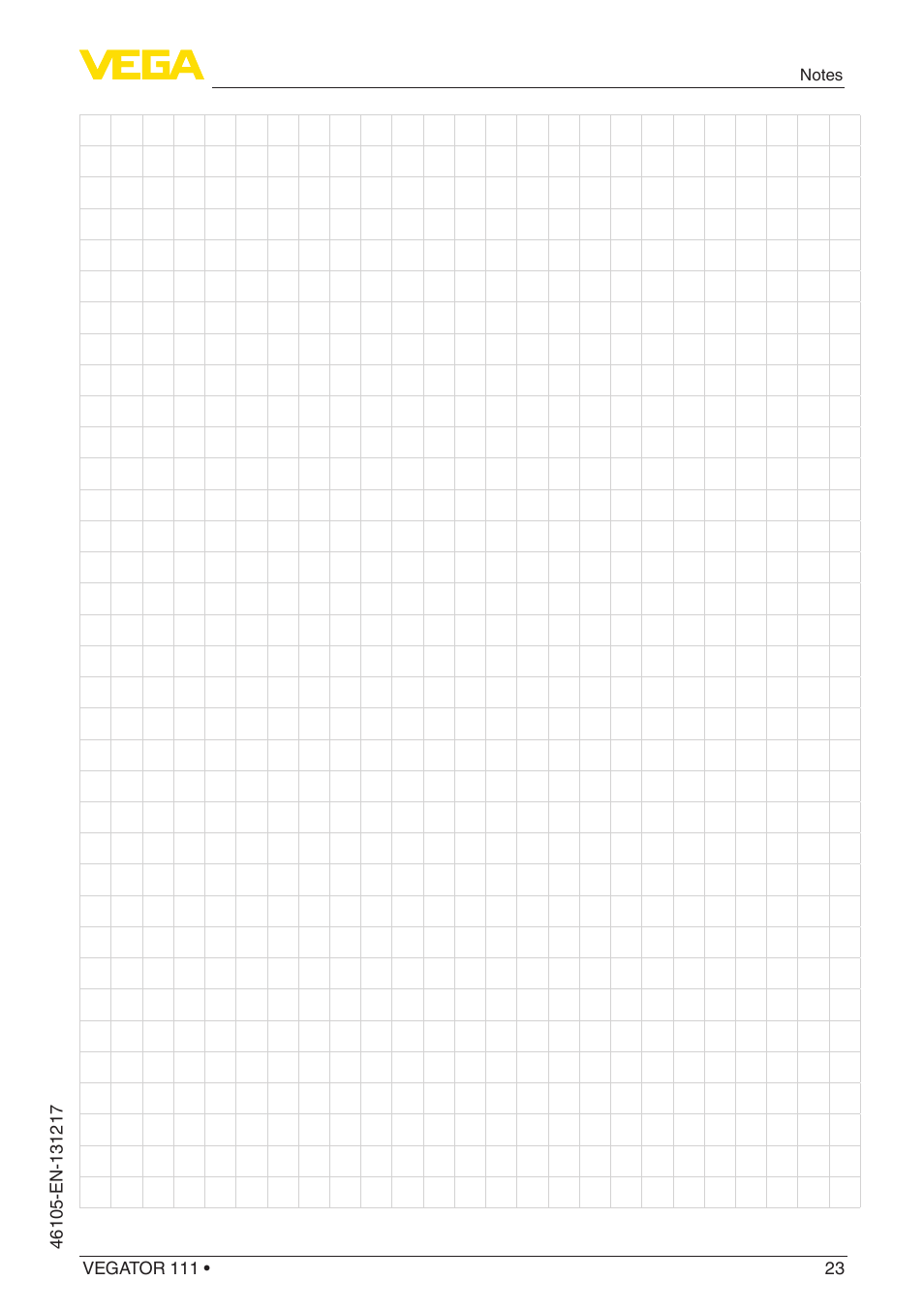 VEGA VEGATOR 111 User Manual | Page 23 / 24