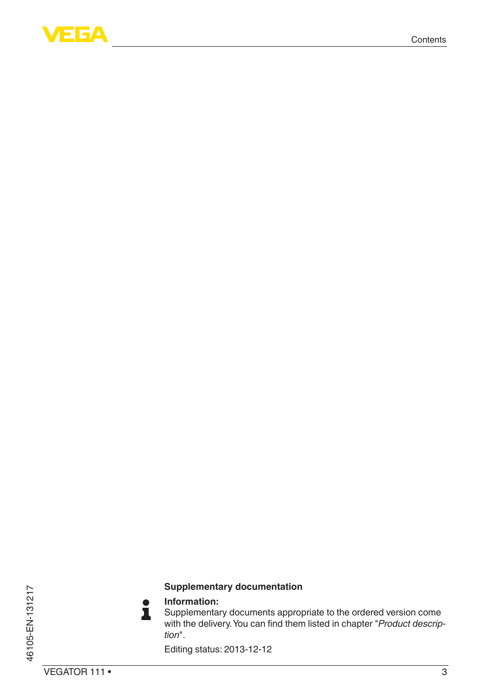VEGA VEGATOR 111 User Manual | Page 3 / 24