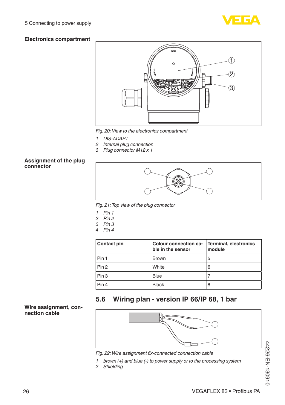 VEGA VEGAFLEX 83 Profibus PA PFA insulated User Manual | Page 26 / 96