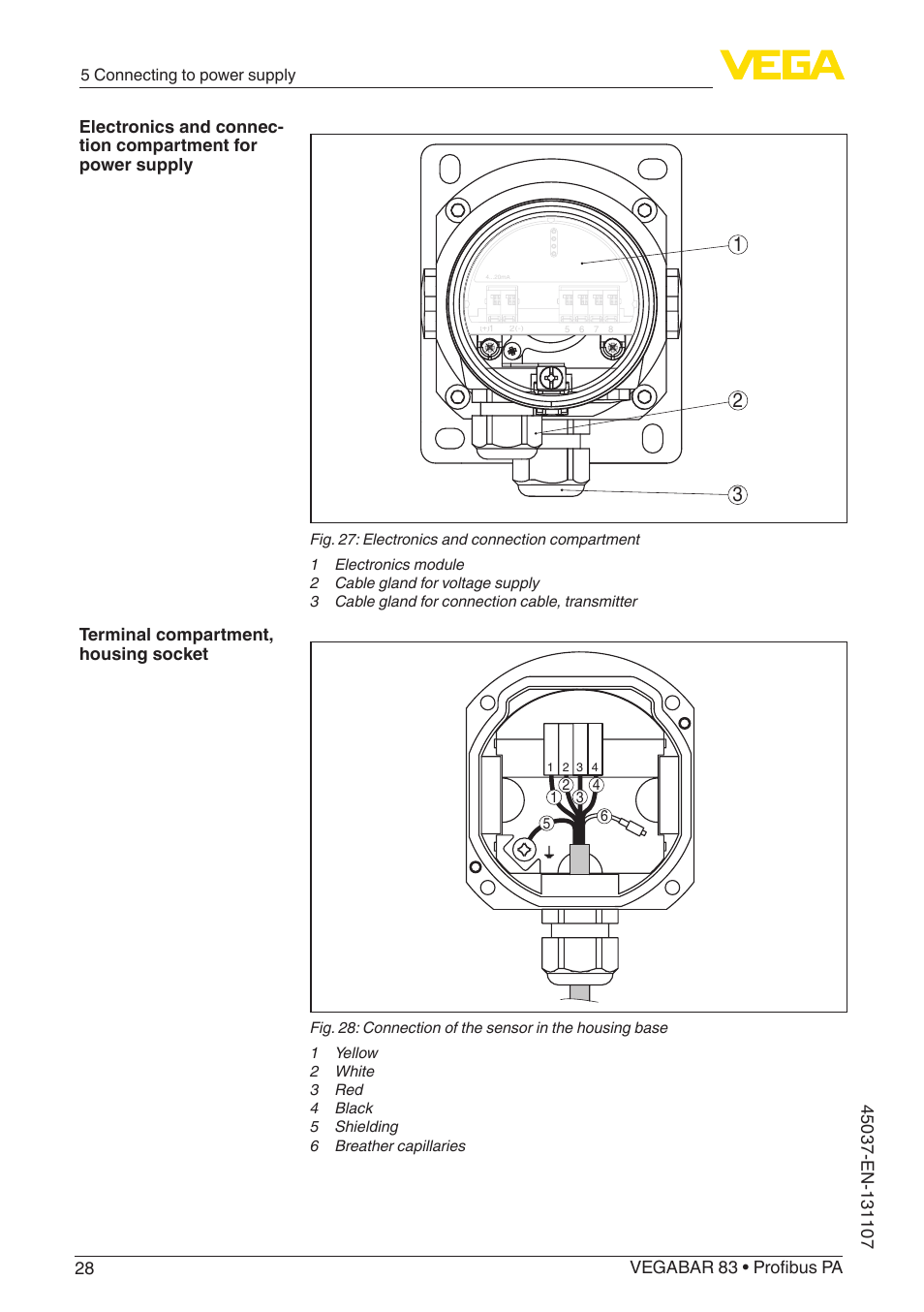 VEGA VEGABAR 83 Profibus PA - Operating Instructions User Manual | Page 28 / 88