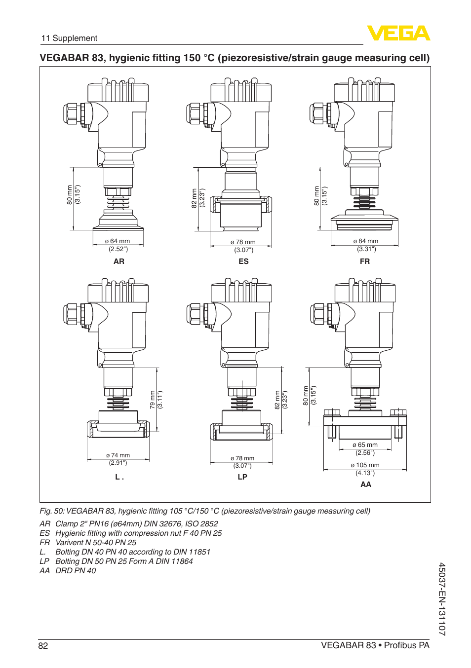 VEGA VEGABAR 83 Profibus PA - Operating Instructions User Manual | Page 82 / 88