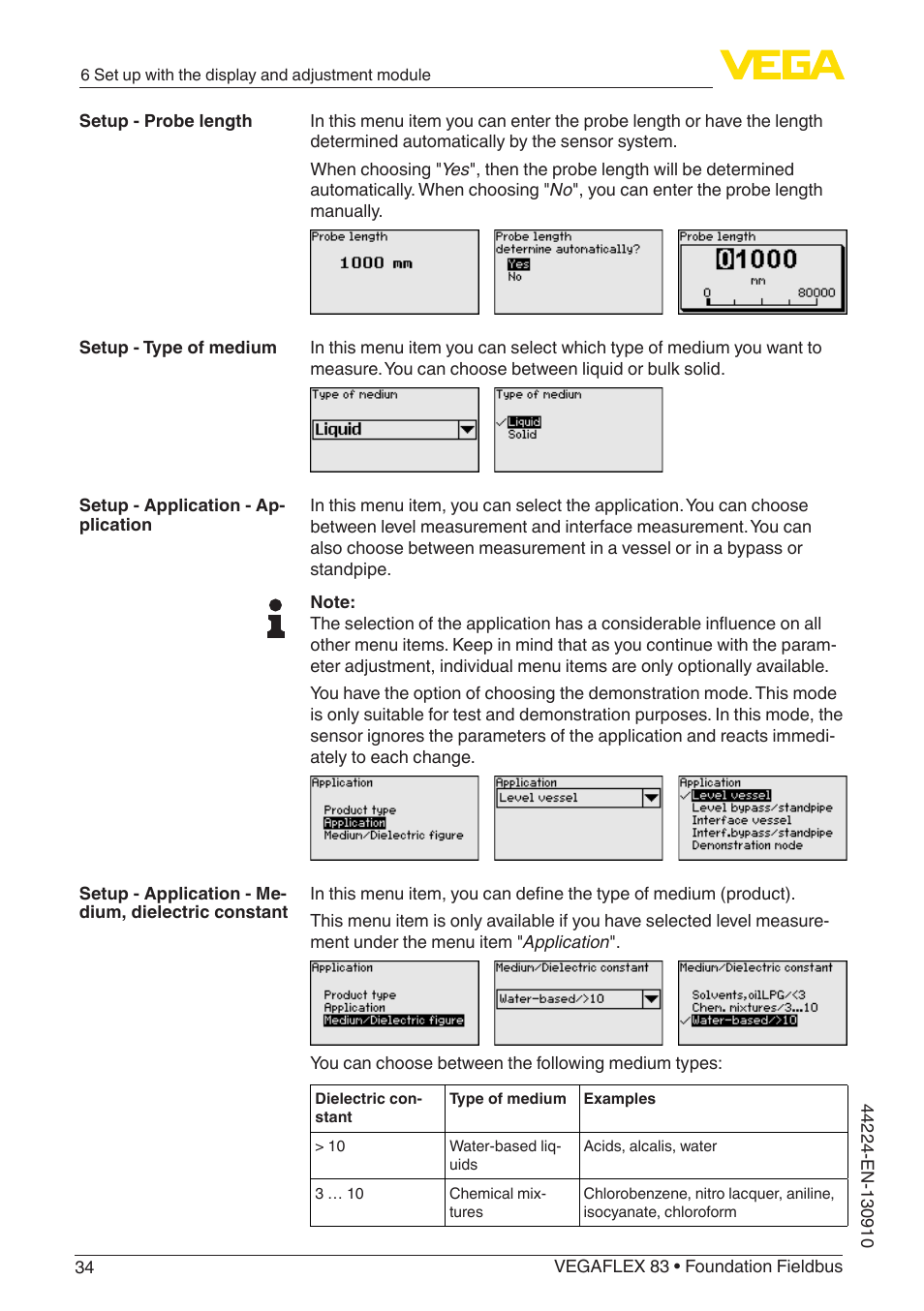 VEGA VEGAFLEX 83 Foundation Fieldbus Polished version User Manual | Page 34 / 96