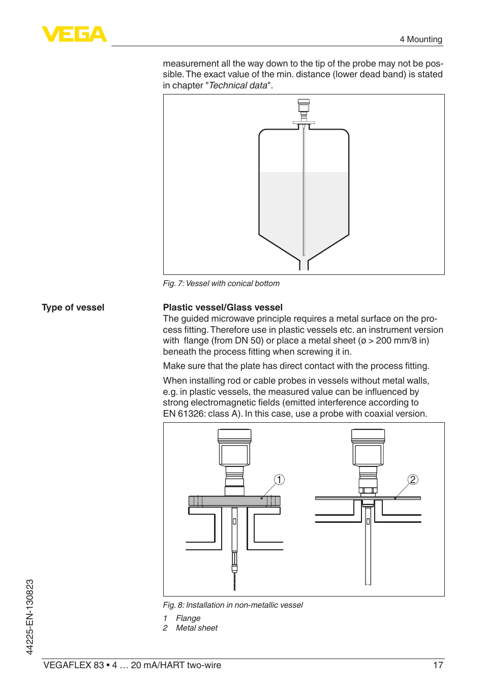 VEGA VEGAFLEX 83 4 … 20 mA_HART two-wire Rod probe - Polished version With SIL qualification User Manual | Page 17 / 92