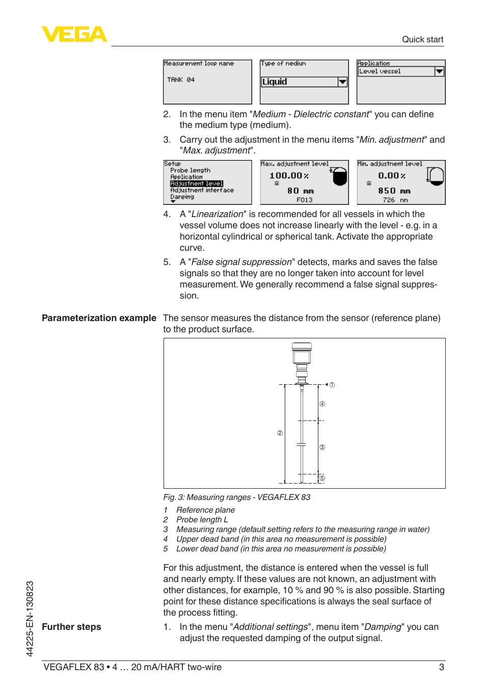 VEGA VEGAFLEX 83 4 … 20 mA_HART two-wire Rod probe - Polished version With SIL qualification User Manual | Page 3 / 92