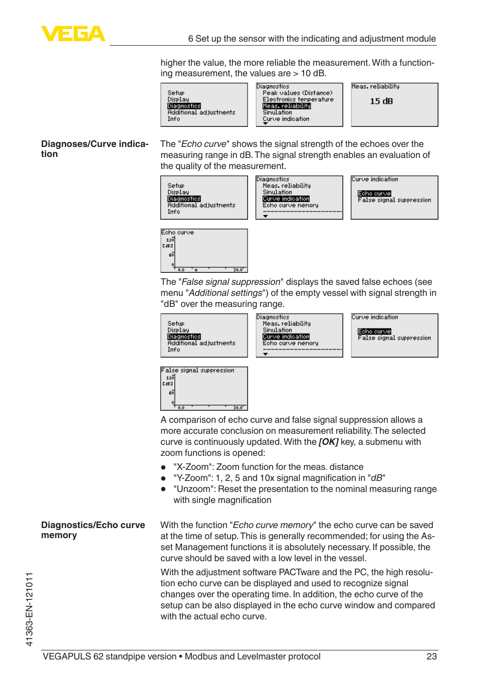VEGA VEGAPULS 62 (≥ 2.0.0 - ≥ 4.0.0) standpipe ver. Modbus and Levelmaster protocol User Manual | Page 23 / 68