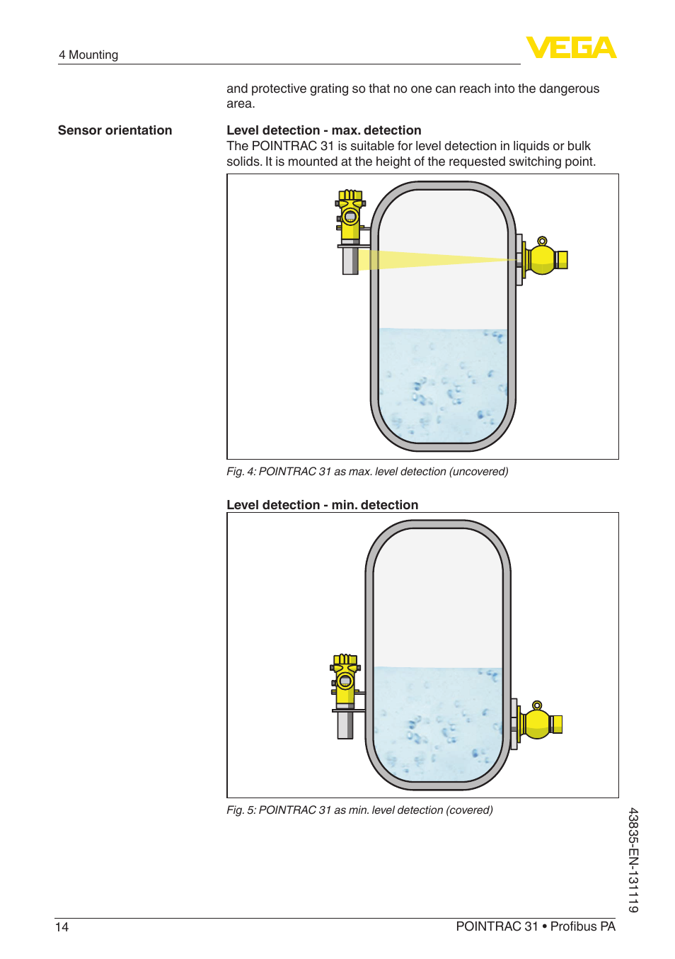 VEGA POINTRAC 31 Profibus PA User Manual | Page 14 / 64