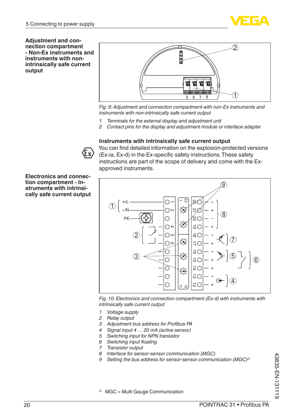 VEGA POINTRAC 31 Profibus PA User Manual | Page 20 / 64