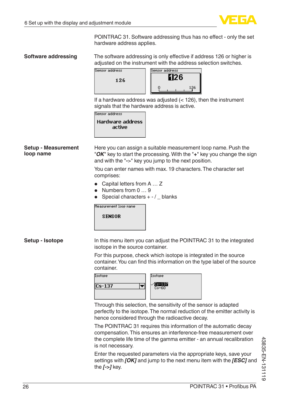 VEGA POINTRAC 31 Profibus PA User Manual | Page 26 / 64