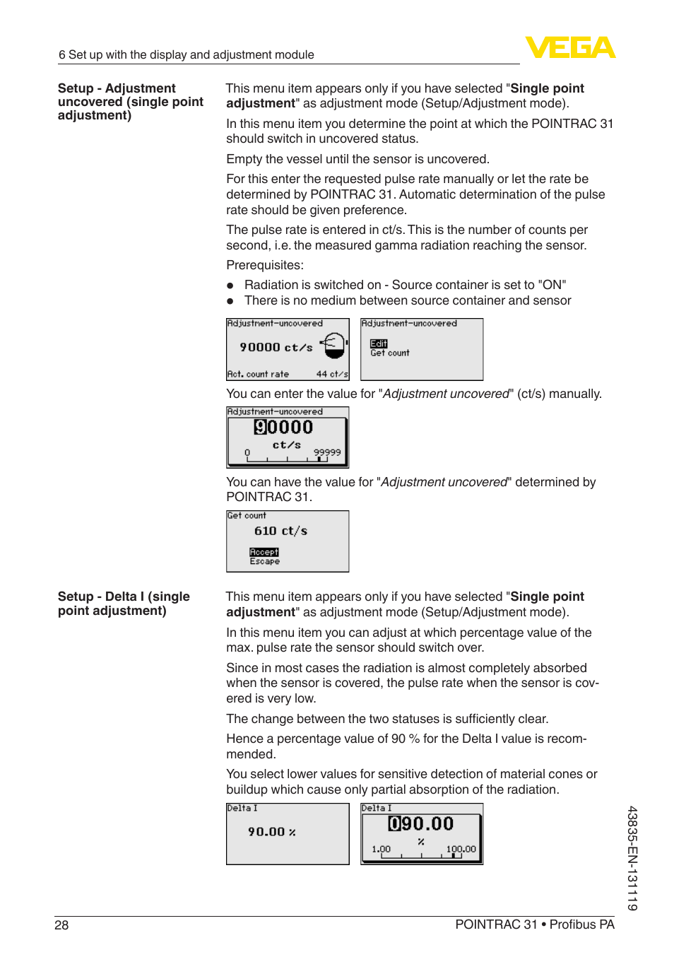 VEGA POINTRAC 31 Profibus PA User Manual | Page 28 / 64