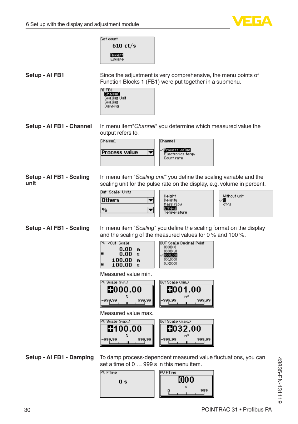 VEGA POINTRAC 31 Profibus PA User Manual | Page 30 / 64