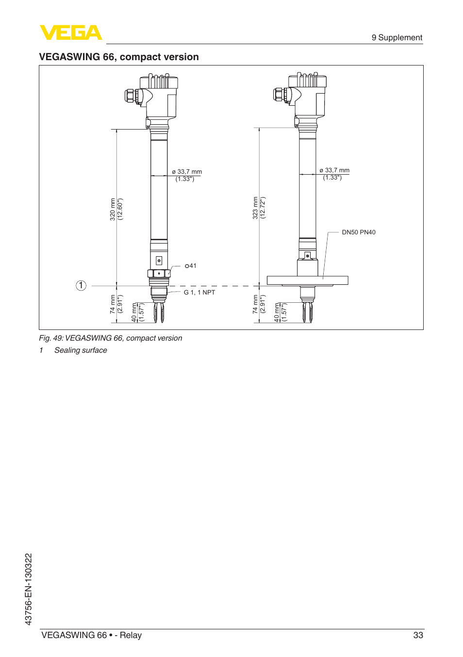 Vegaswing 66, compact version | VEGA VEGASWING 66 - Relay User Manual | Page 33 / 36