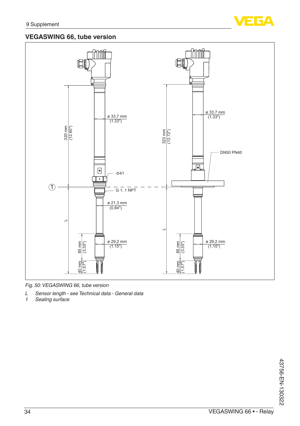 Vegaswing 66, tube version, 9 supplement | VEGA VEGASWING 66 - Relay User Manual | Page 34 / 36