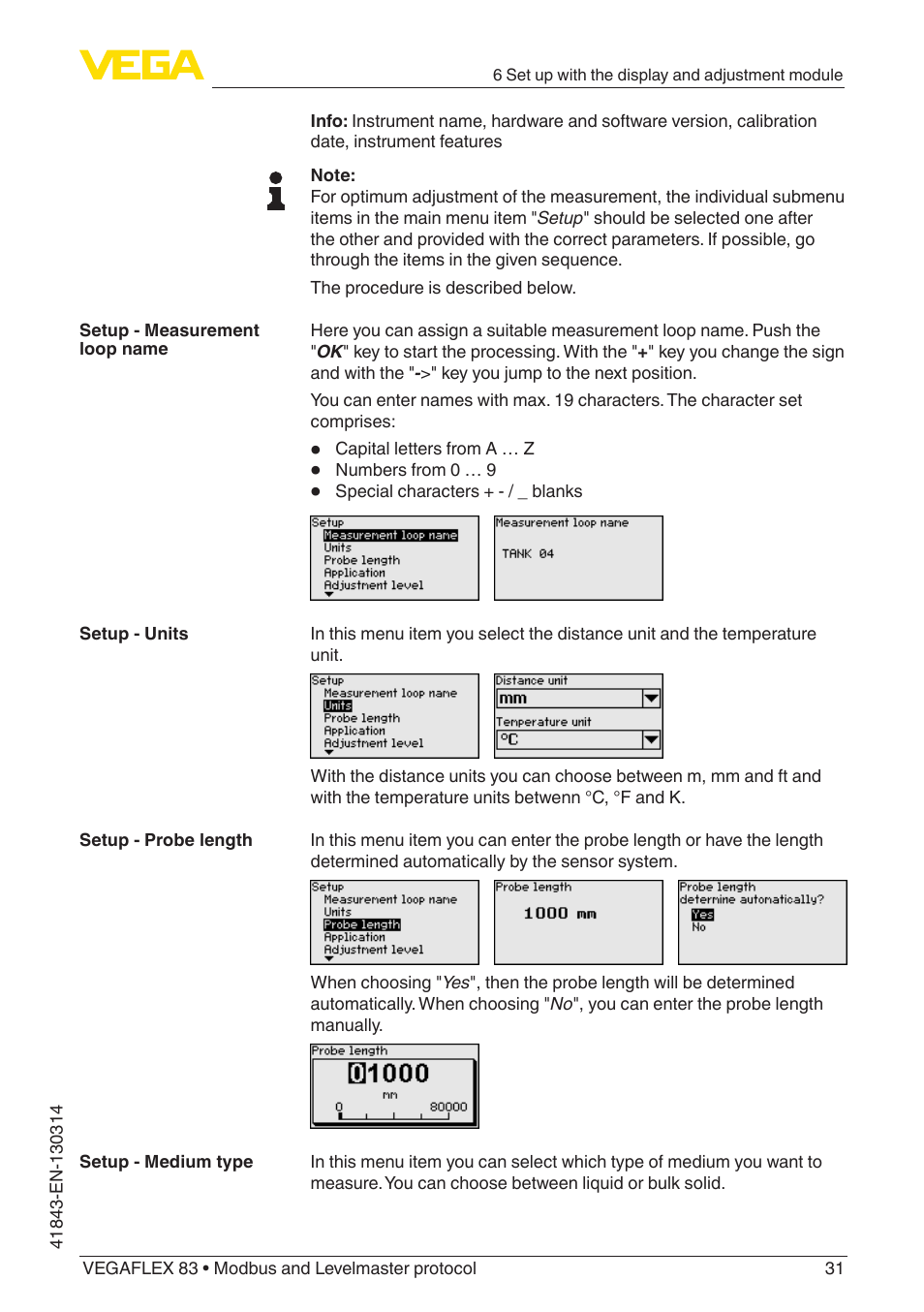 VEGA VEGAFLEX 83 Modbus and Levelmaster protocol Polished version User Manual | Page 31 / 96