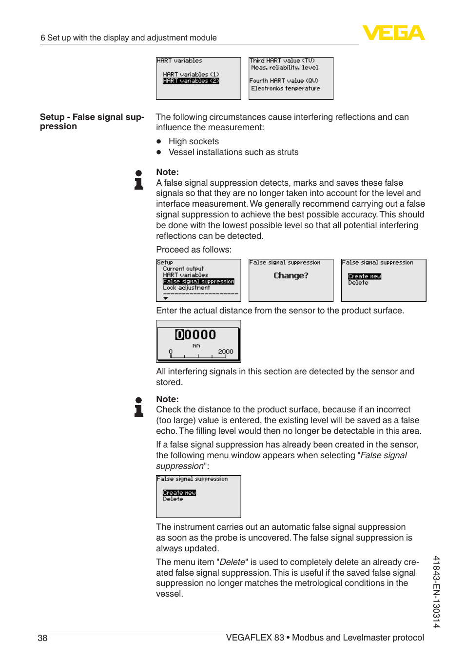 VEGA VEGAFLEX 83 Modbus and Levelmaster protocol Polished version User Manual | Page 38 / 96