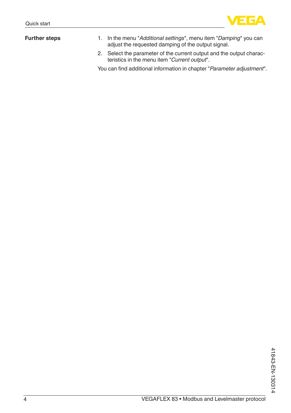 VEGA VEGAFLEX 83 Modbus and Levelmaster protocol Polished version User Manual | Page 4 / 96