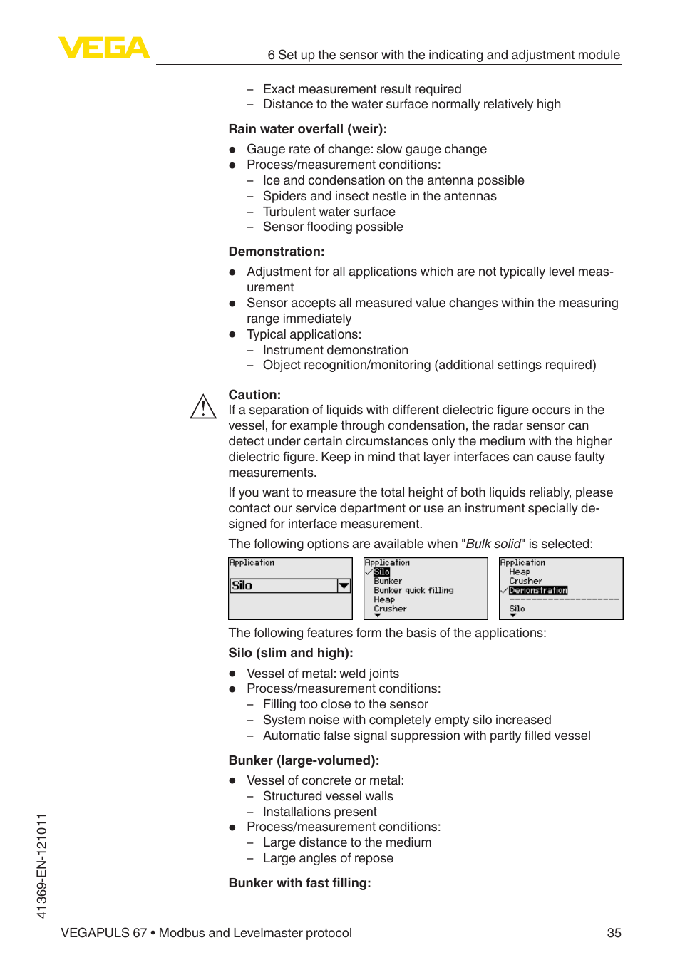 VEGA VEGAPULS 67 (≥ 2.0.0 - ≥ 4.0.0) Modbus and Levelmaster protocol User Manual | Page 35 / 84