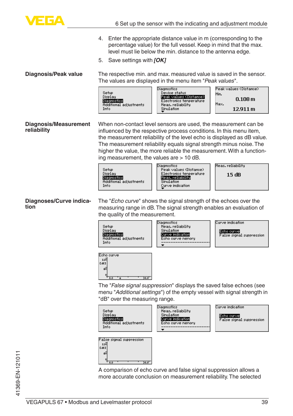 VEGA VEGAPULS 67 (≥ 2.0.0 - ≥ 4.0.0) Modbus and Levelmaster protocol User Manual | Page 39 / 84