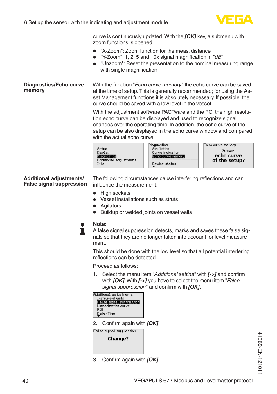 VEGA VEGAPULS 67 (≥ 2.0.0 - ≥ 4.0.0) Modbus and Levelmaster protocol User Manual | Page 40 / 84