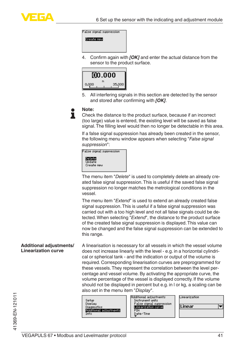 VEGA VEGAPULS 67 (≥ 2.0.0 - ≥ 4.0.0) Modbus and Levelmaster protocol User Manual | Page 41 / 84