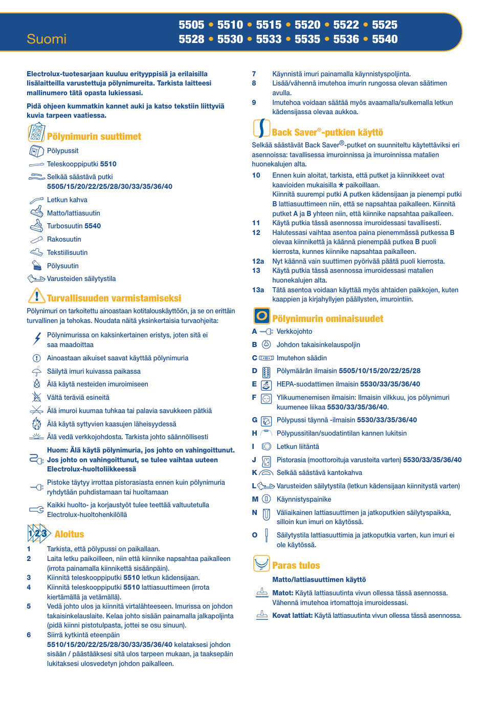 Suomi | Electrolux Nenuzniy User Manual | Page 25 / 79