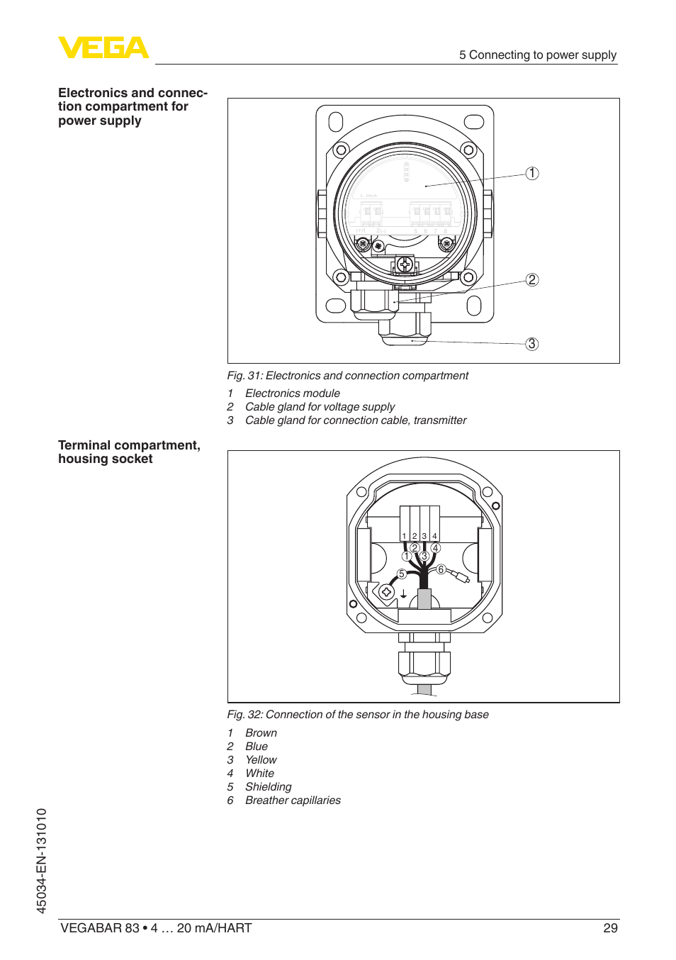 VEGA VEGABAR 83 4 … 20 mA_HART - Operating Instructions User Manual | Page 29 / 88