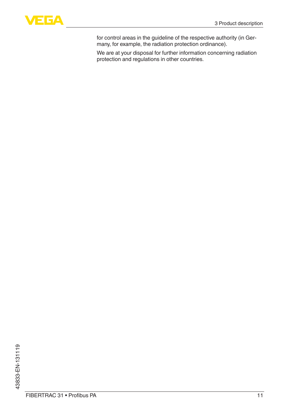 VEGA FIBERTRAC 31 Profibus PA User Manual | Page 11 / 88