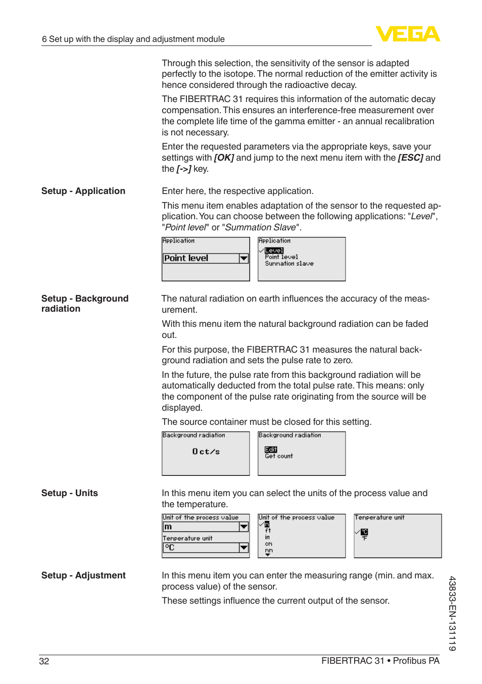 VEGA FIBERTRAC 31 Profibus PA User Manual | Page 32 / 88