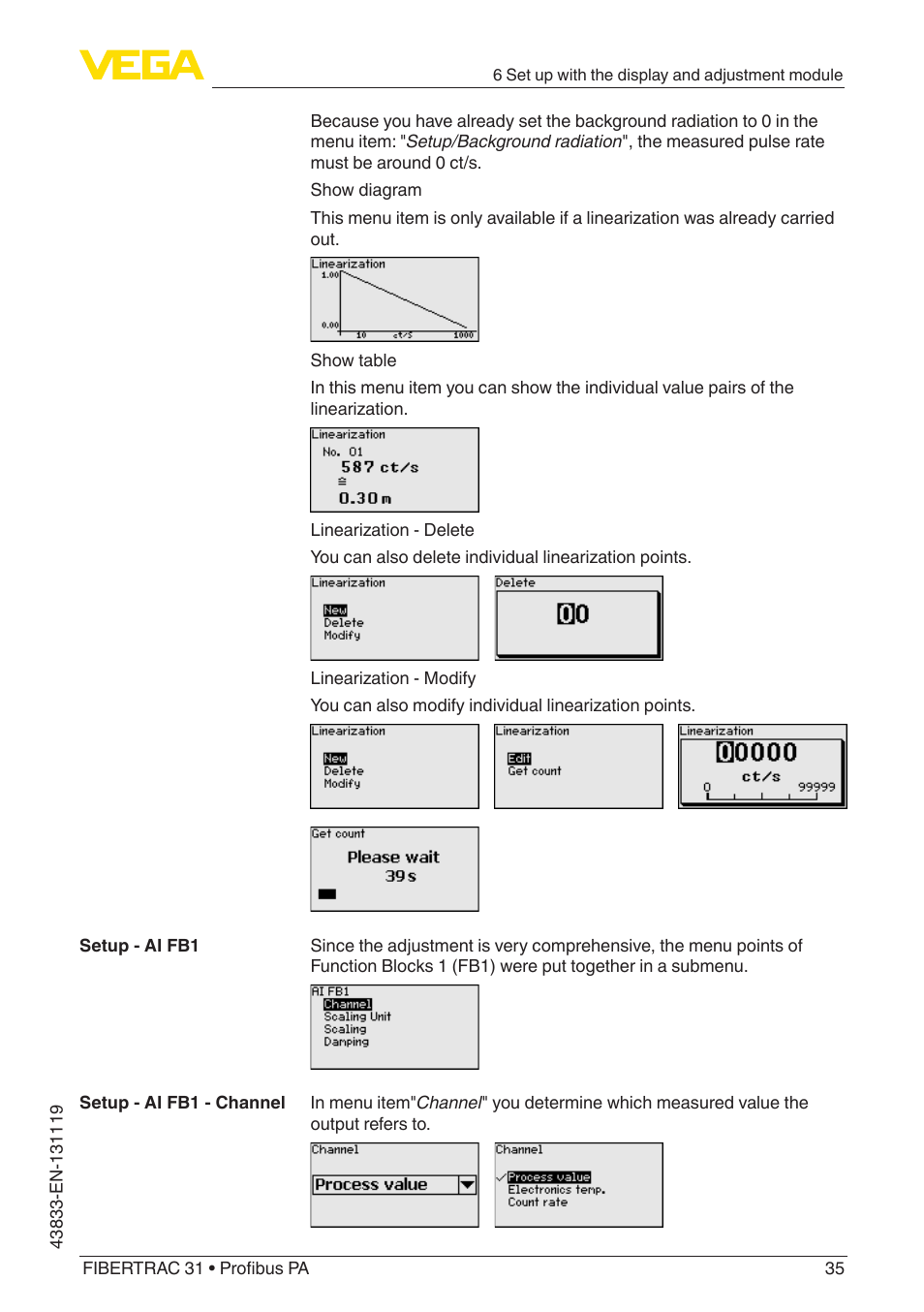 VEGA FIBERTRAC 31 Profibus PA User Manual | Page 35 / 88