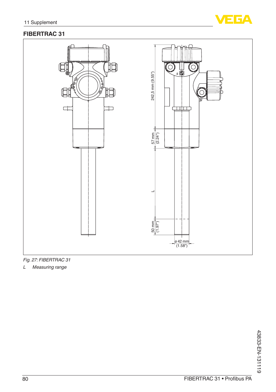 Fibertrac 31 | VEGA FIBERTRAC 31 Profibus PA User Manual | Page 80 / 88