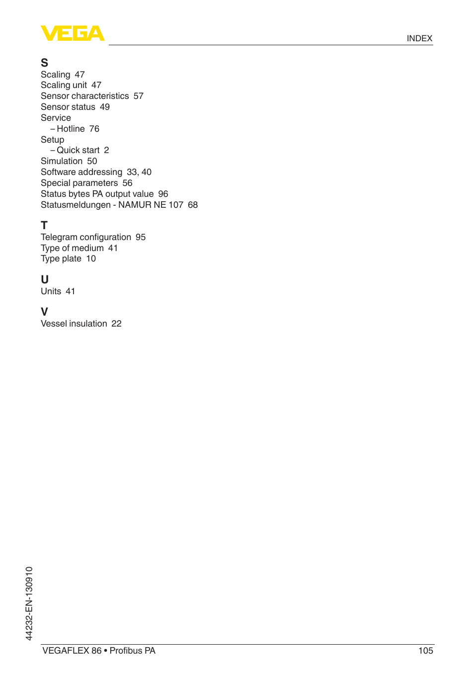 VEGA VEGAFLEX 86 Profibus PA User Manual | Page 105 / 108