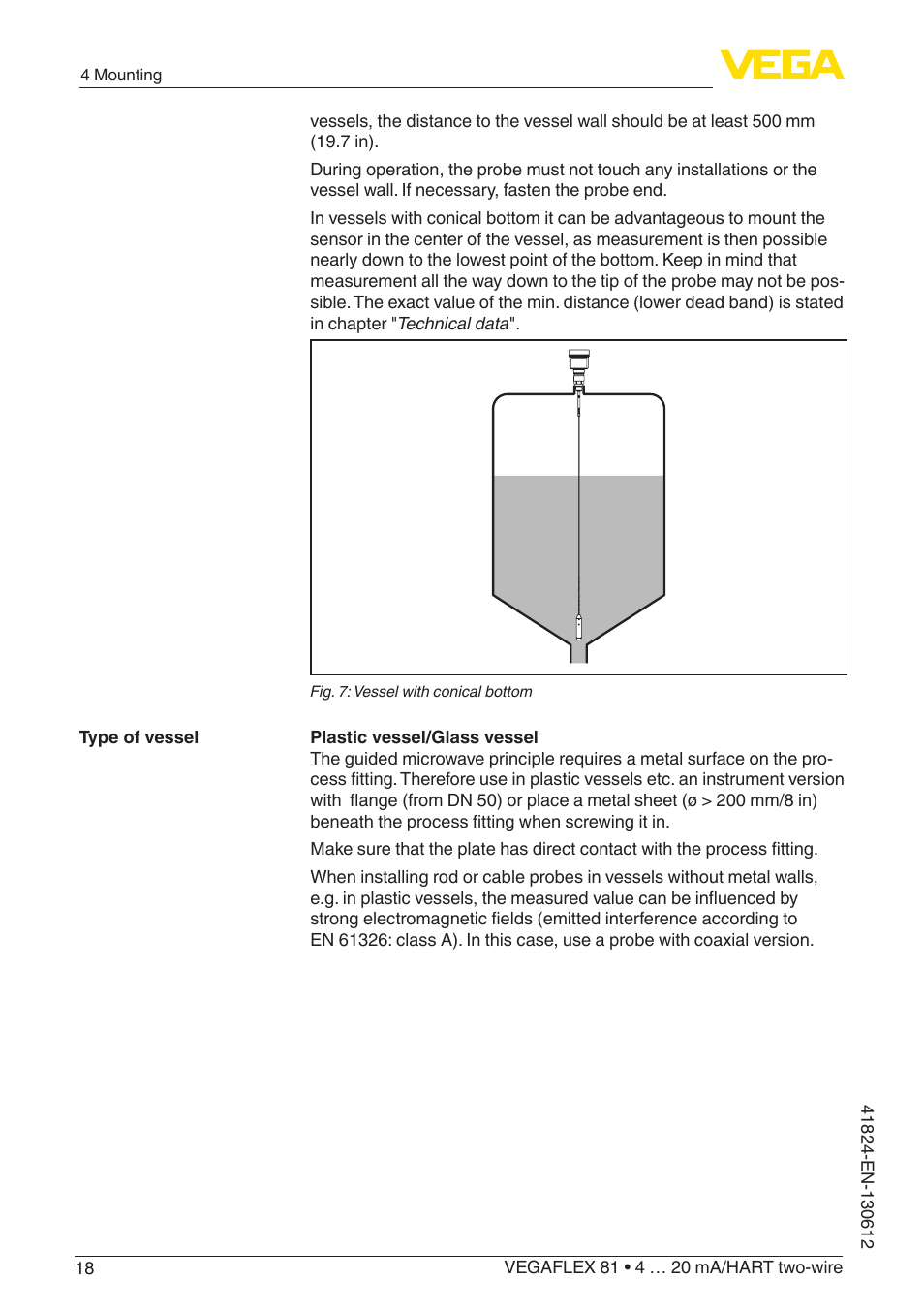 VEGA VEGAFLEX 81 4 … 20 mA_HART two-wire User Manual | Page 18 / 100