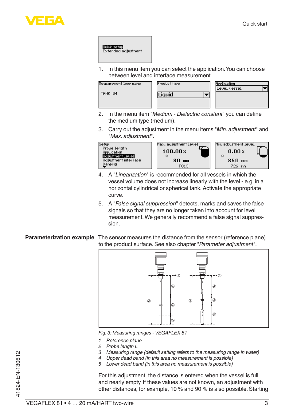 VEGA VEGAFLEX 81 4 … 20 mA_HART two-wire User Manual | Page 3 / 100