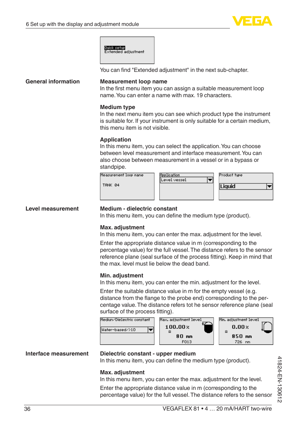 VEGA VEGAFLEX 81 4 … 20 mA_HART two-wire User Manual | Page 36 / 100