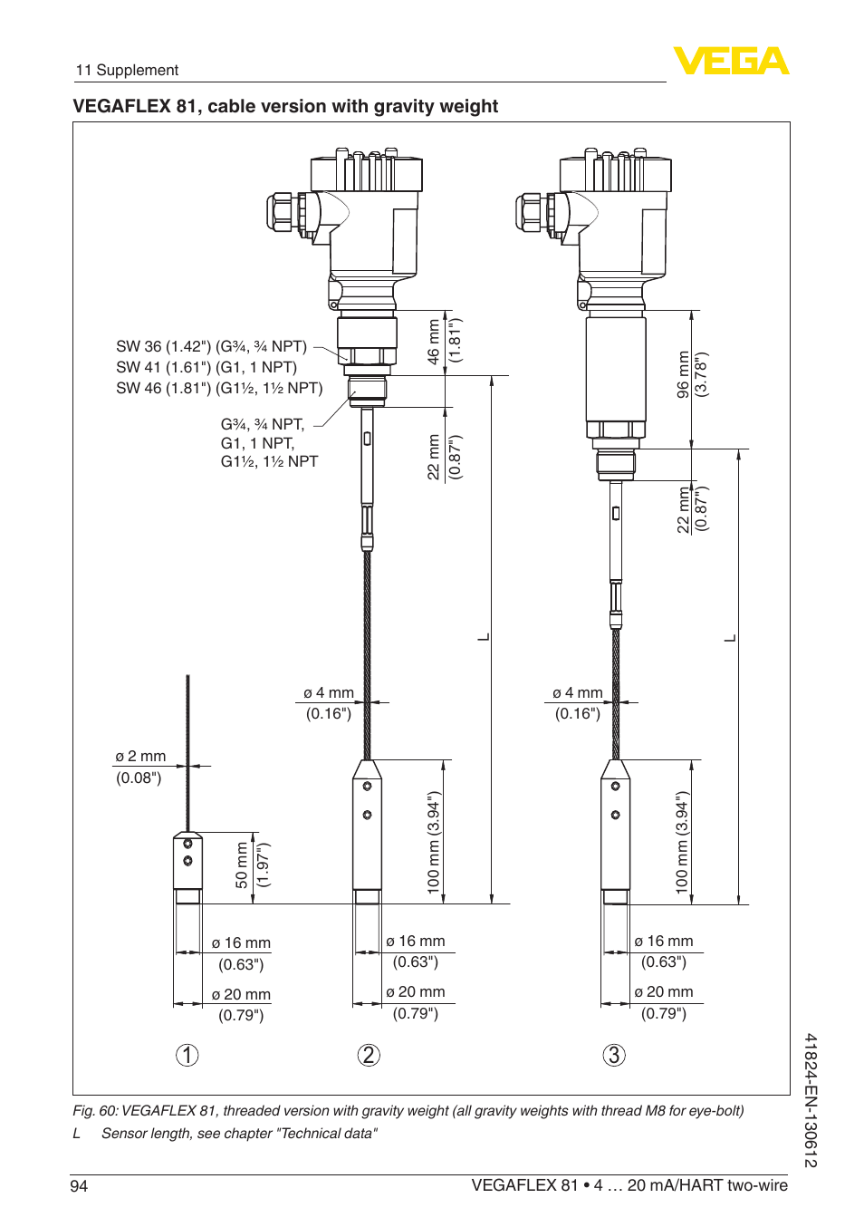 VEGA VEGAFLEX 81 4 … 20 mA_HART two-wire User Manual | Page 94 / 100