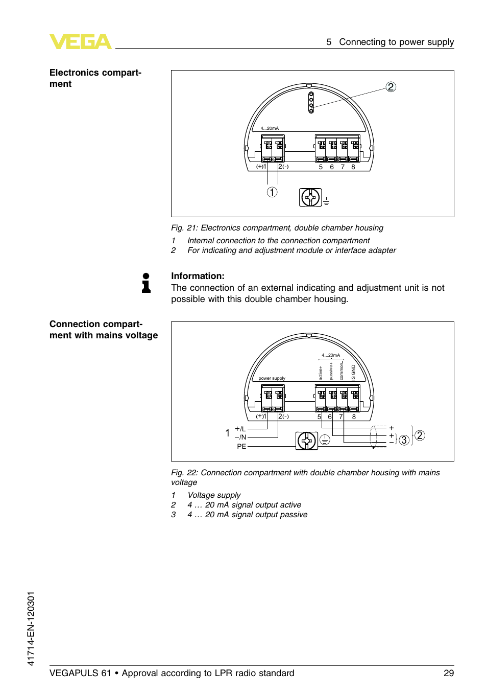 VEGA VEGAPULS 61 (≥ 2.0.0 - ≥ 4.0.0) 4 … 20 mA_HART four-wire Approval according to LPR radio standard User Manual | Page 29 / 80