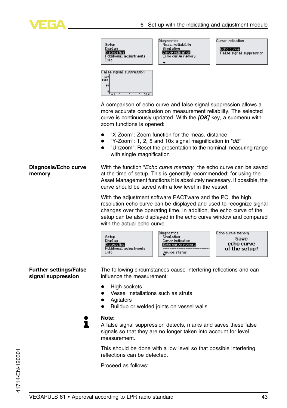 VEGA VEGAPULS 61 (≥ 2.0.0 - ≥ 4.0.0) 4 … 20 mA_HART four-wire Approval according to LPR radio standard User Manual | Page 43 / 80