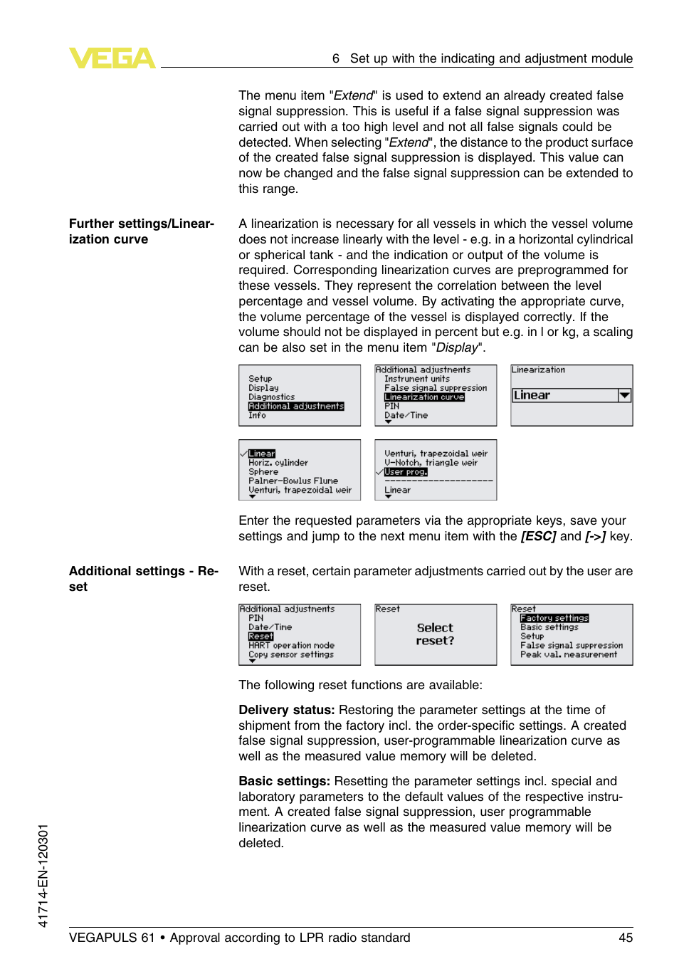 VEGA VEGAPULS 61 (≥ 2.0.0 - ≥ 4.0.0) 4 … 20 mA_HART four-wire Approval according to LPR radio standard User Manual | Page 45 / 80