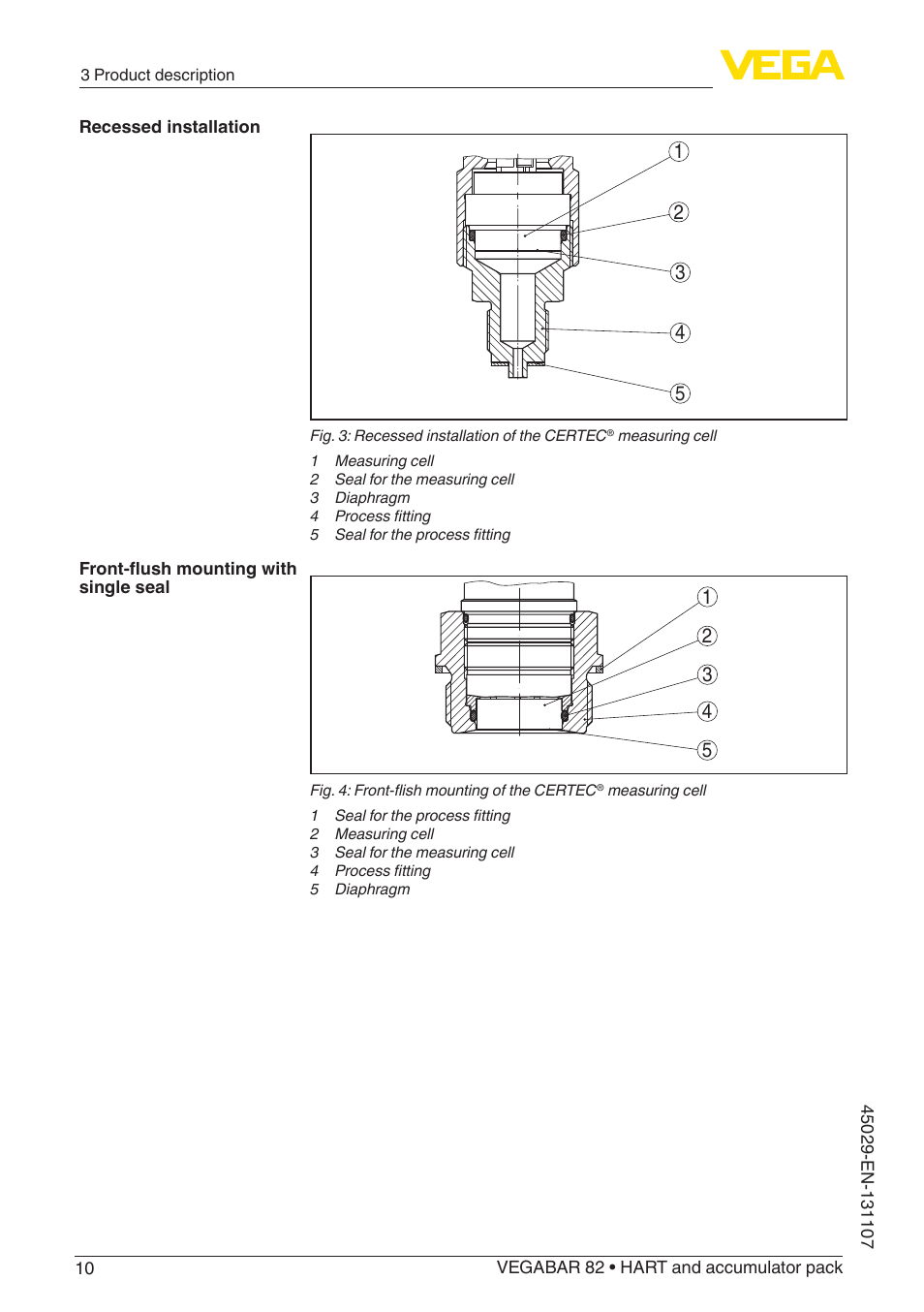 VEGA VEGABAR 82 HART and accumulator pack - Operating Instructions User Manual | Page 10 / 72