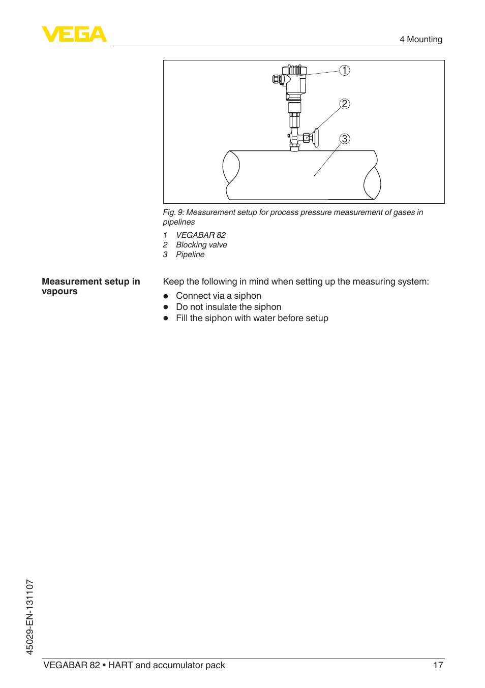VEGA VEGABAR 82 HART and accumulator pack - Operating Instructions User Manual | Page 17 / 72