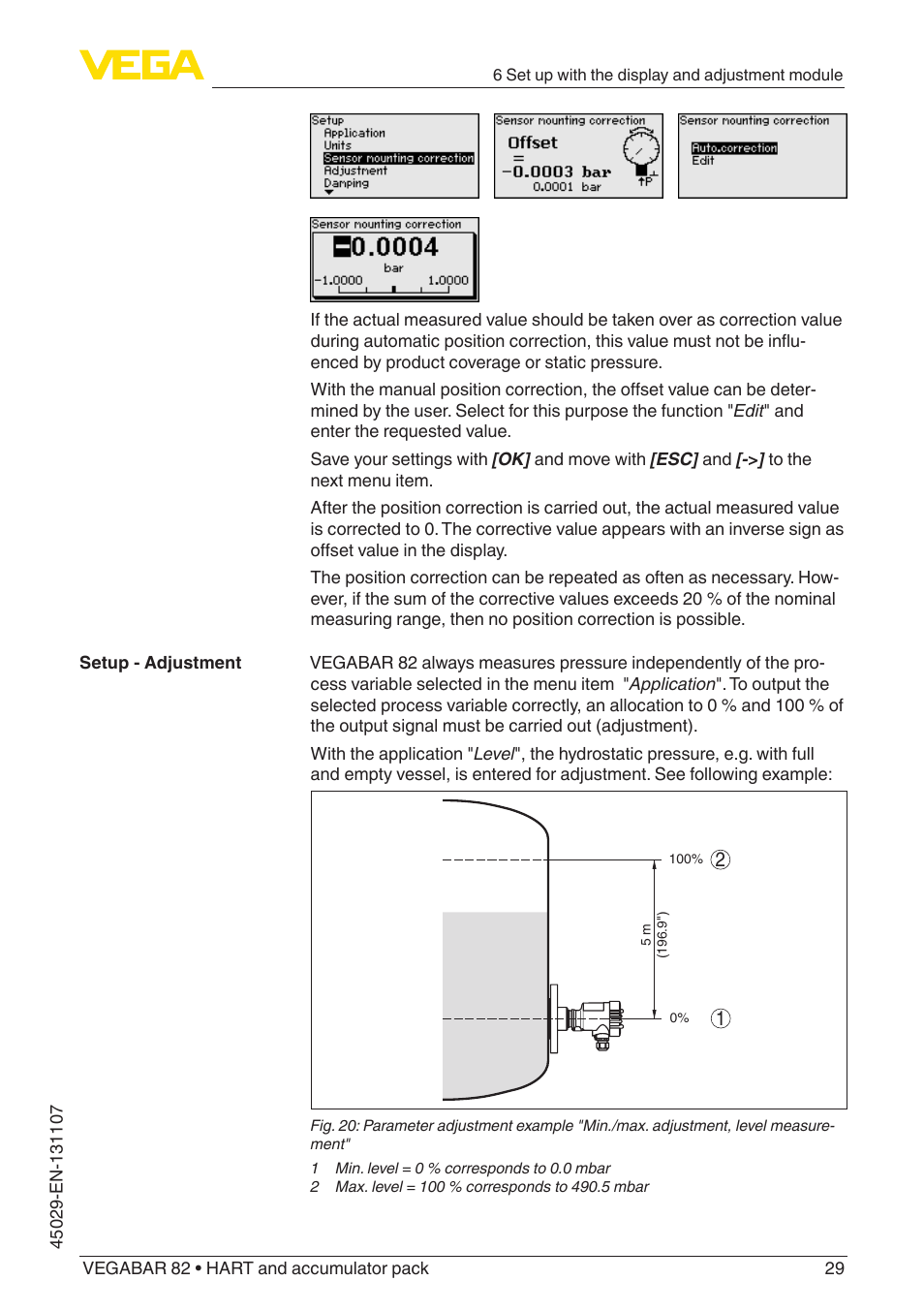 VEGA VEGABAR 82 HART and accumulator pack - Operating Instructions User Manual | Page 29 / 72