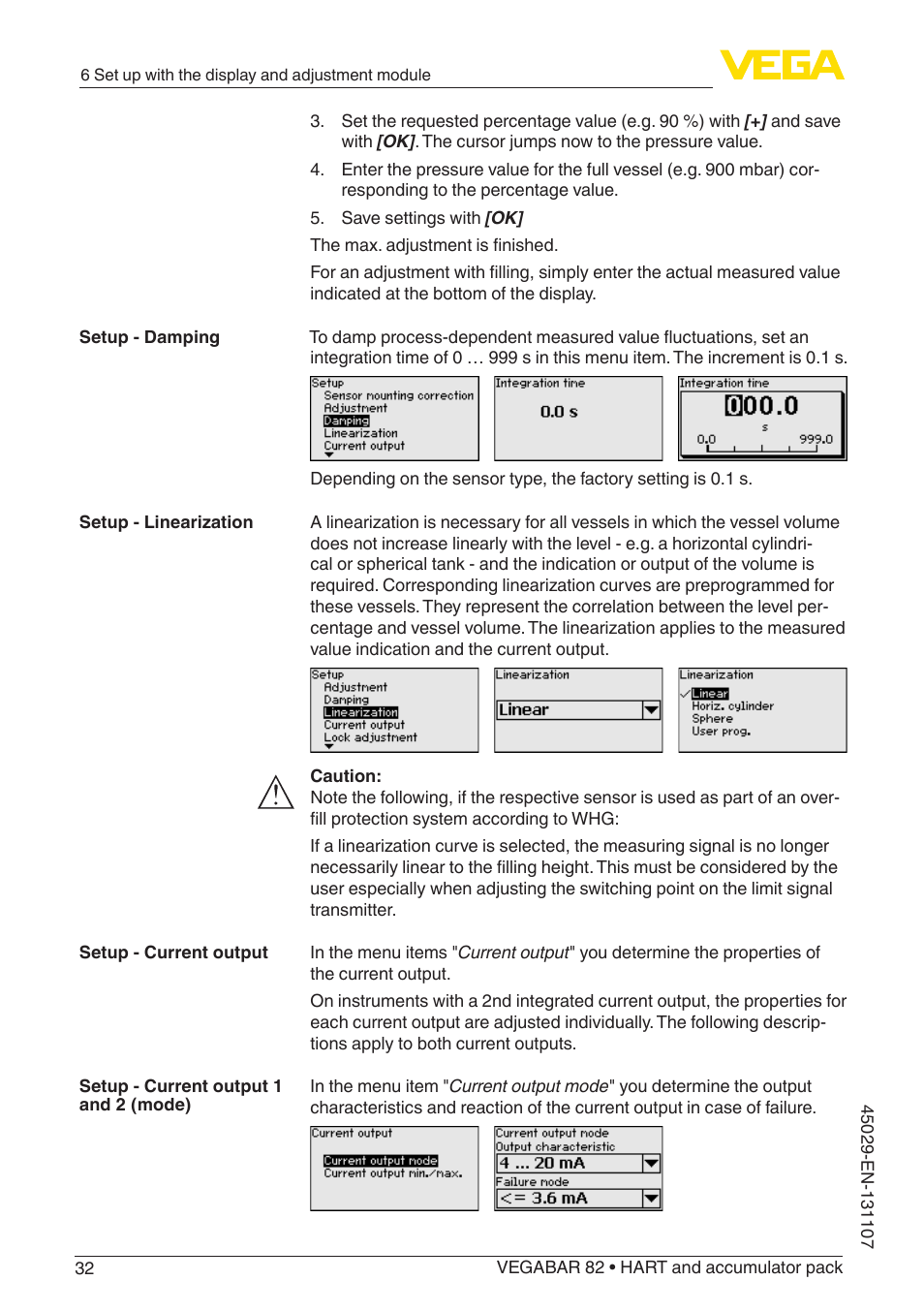 VEGA VEGABAR 82 HART and accumulator pack - Operating Instructions User Manual | Page 32 / 72