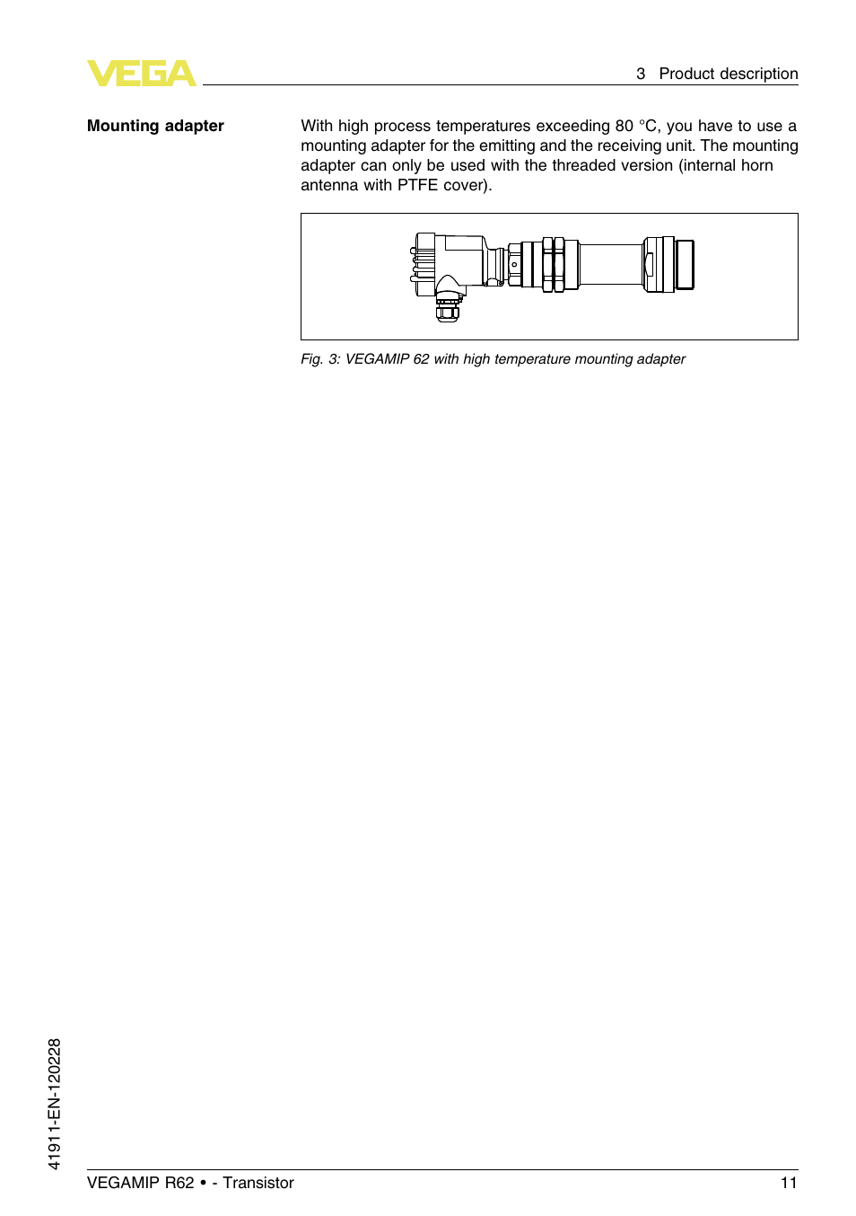 VEGA VEGAMIP R62 Receiving unit - Transistor User Manual | Page 11 / 52