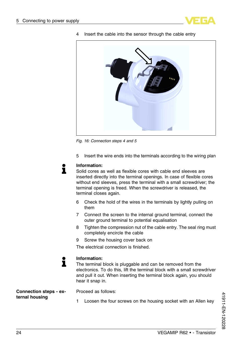 VEGA VEGAMIP R62 Receiving unit - Transistor User Manual | Page 24 / 52