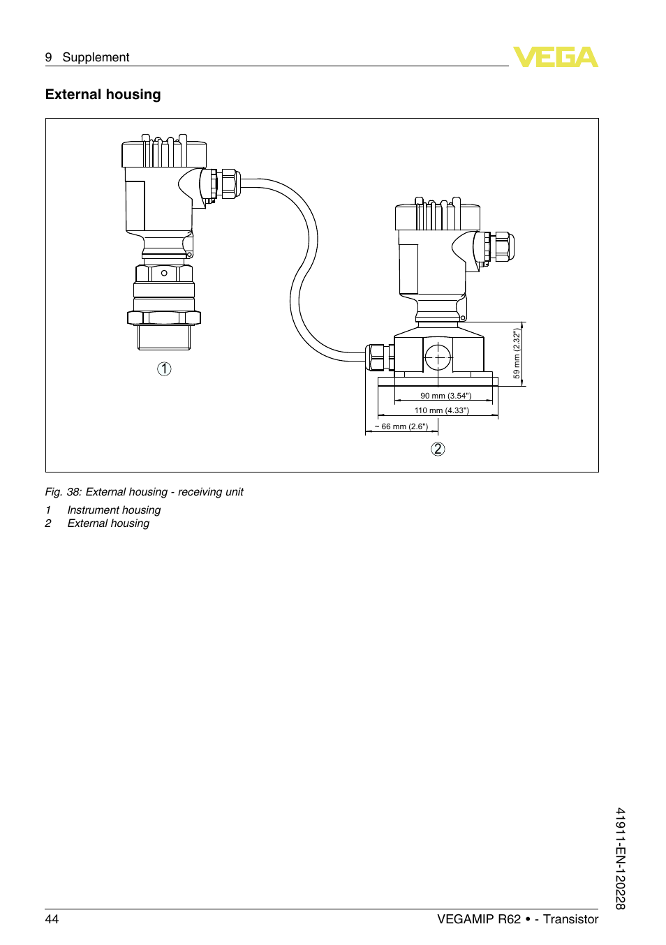External housing | VEGA VEGAMIP R62 Receiving unit - Transistor User Manual | Page 44 / 52