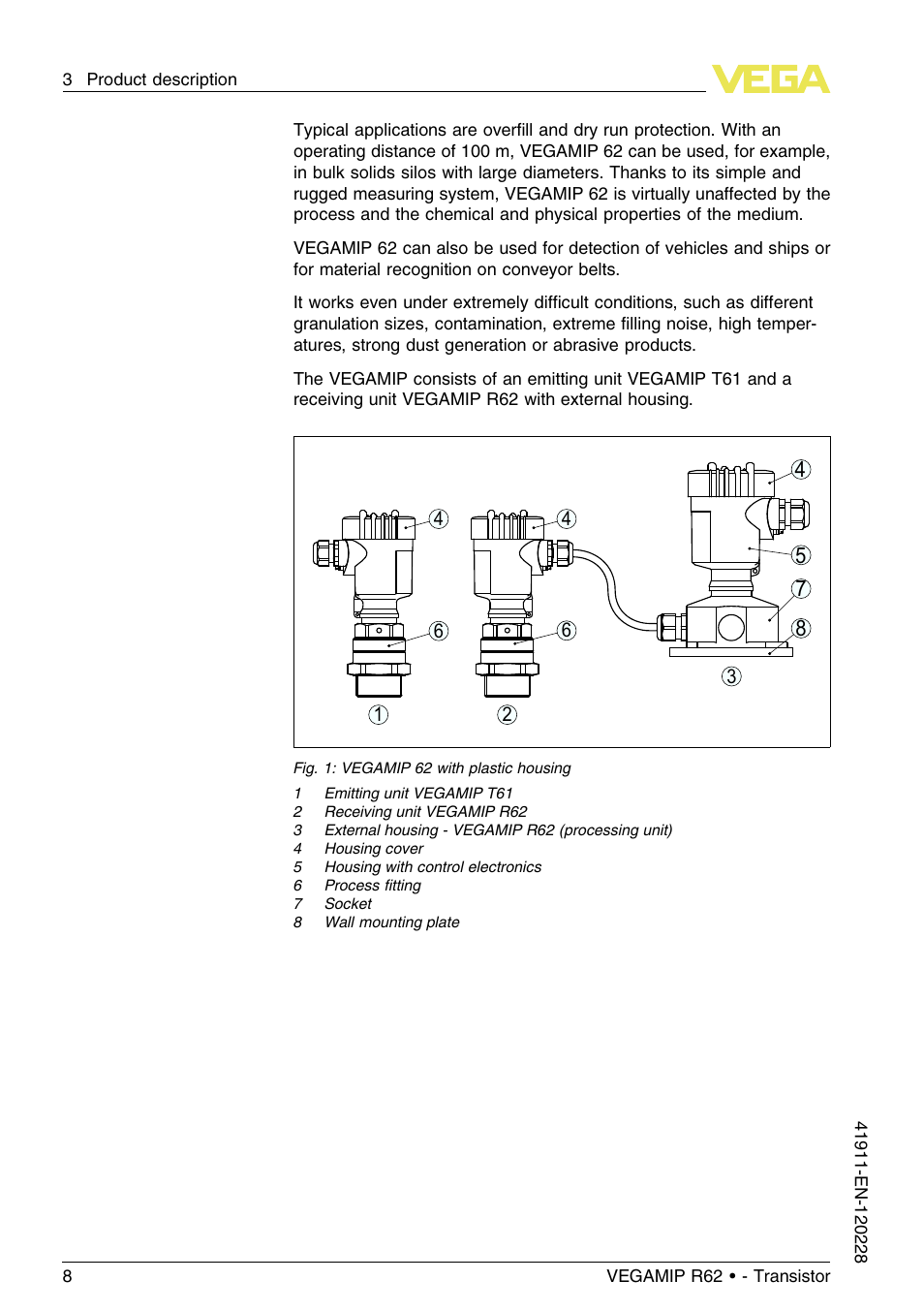 VEGA VEGAMIP R62 Receiving unit - Transistor User Manual | Page 8 / 52